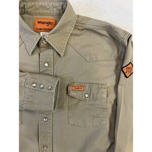 Wrangler FR Shirt Mens XL Flame Resistant Pearl Snap Plaid Western Work CAT2